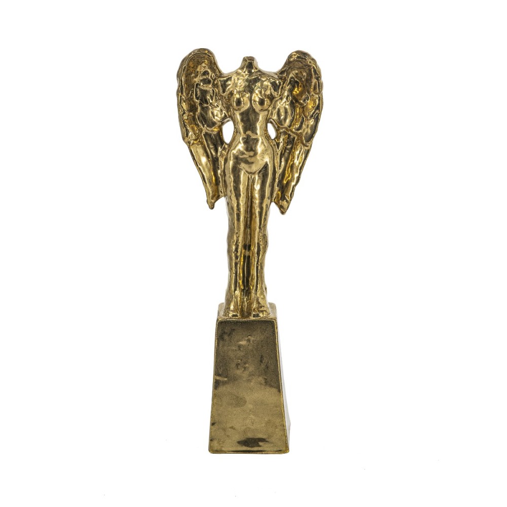 Artekko Figurine Χρυσό Κεραμικό Επιτραπέζιο Γλυπτό με Φιγούρα (18.5x9x52.5)cm