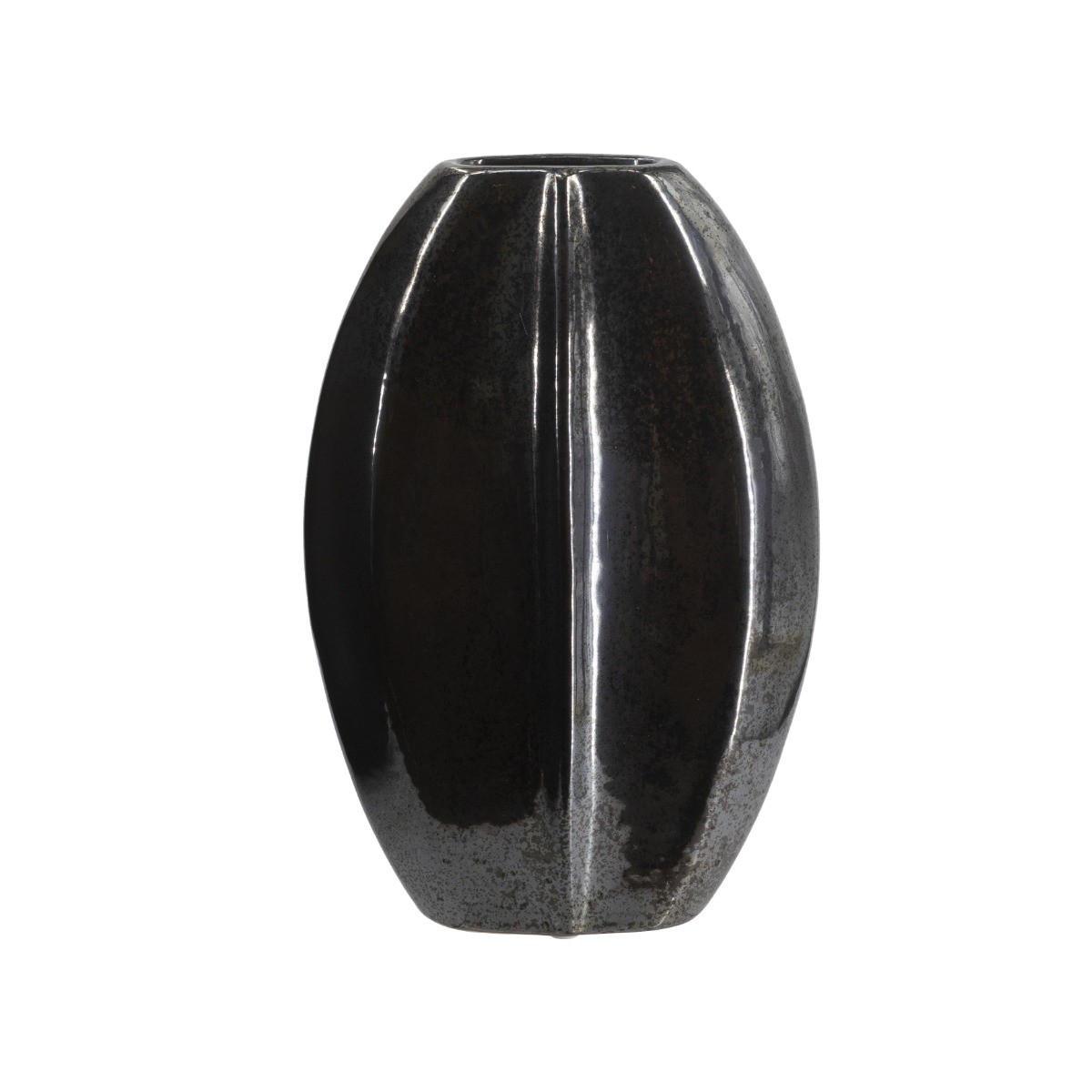 Artekko Glazed Μαύρο Κεραμικό Βάζο (27x10x41.5)cm