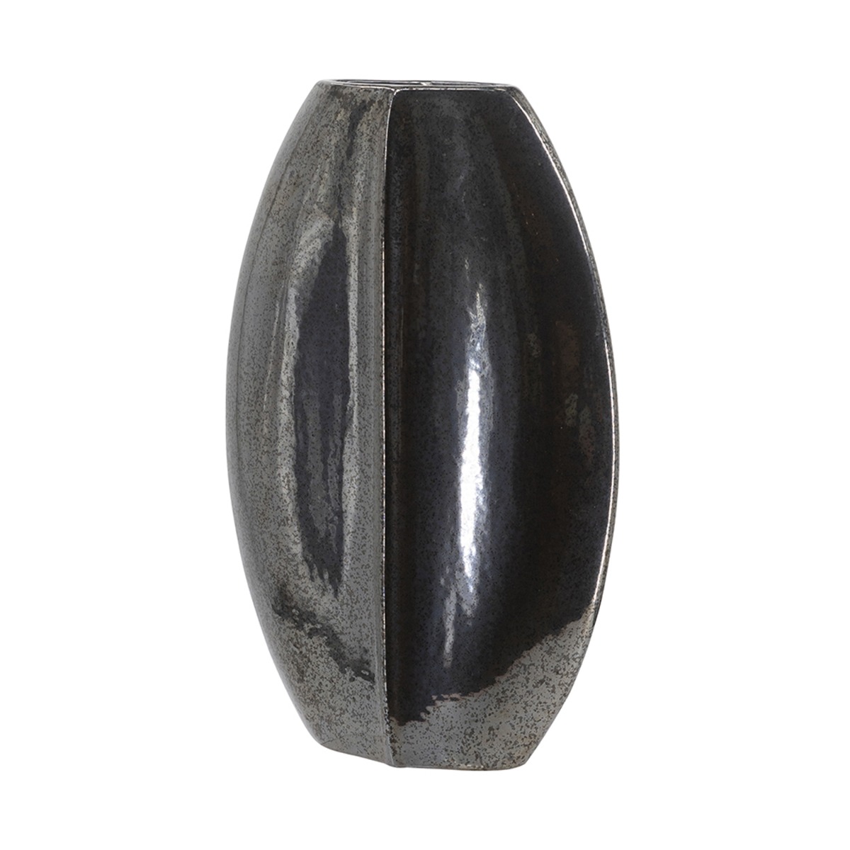 Artekko Glazed Μαύρο Κεραμικό Βάζο (30x10.5x50.5)cm