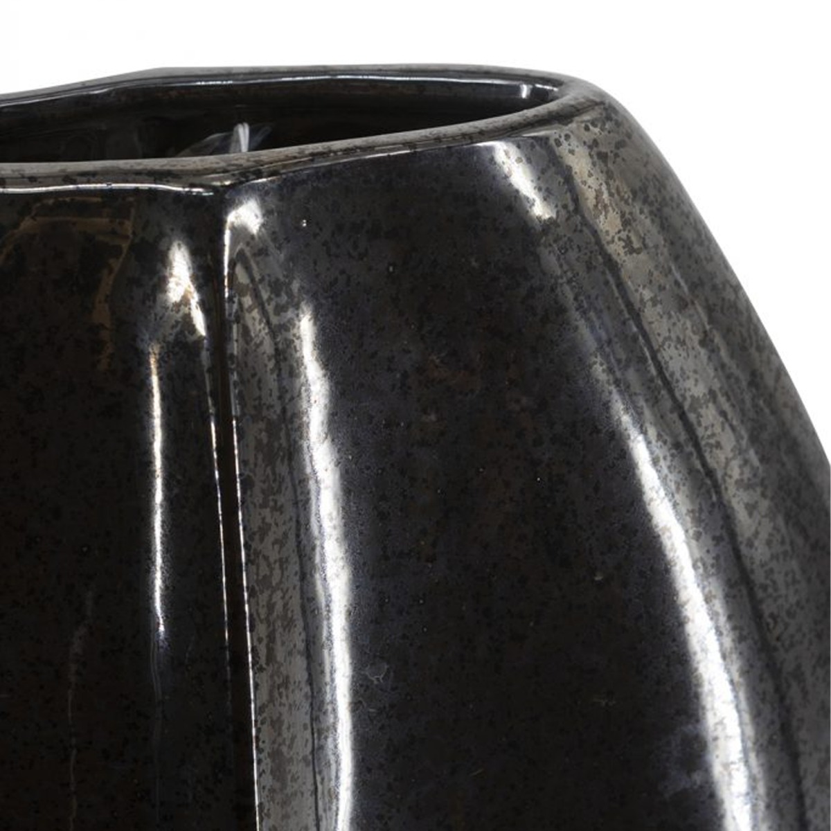 Artekko Glazed Μαύρο Κεραμικό Βάζο (30x10.5x50.5)cm