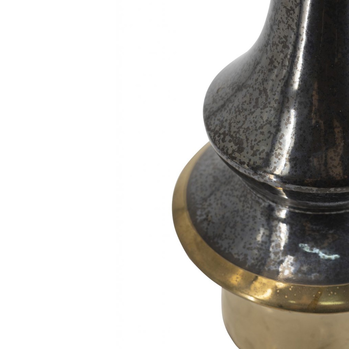 Artekko Glazed Μαύρο Κεραμικό Βάζο με Χρυσό (17x17x42)cm