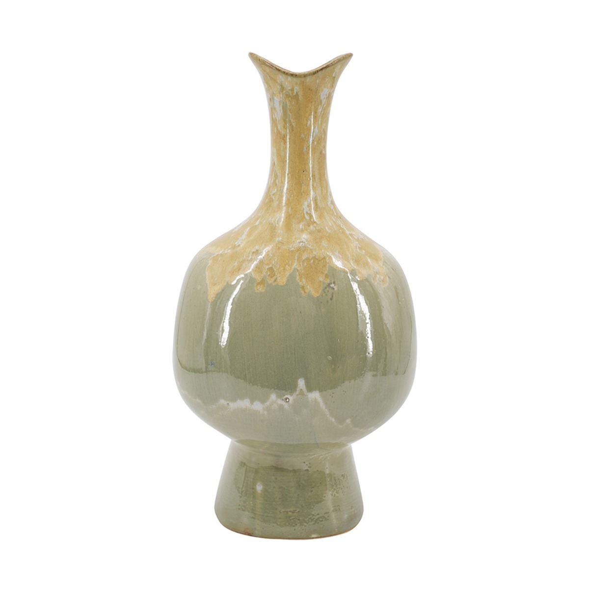 Artekko Glazed Πράσινο Κεραμικό Διακοσμητικό Βάζο (20.5x14x40.5)cm