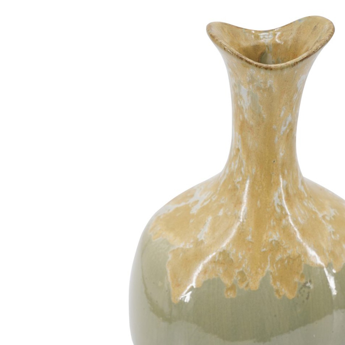 Artekko Glazed Πράσινο Κεραμικό Διακοσμητικό Βάζο (20.5x14x40.5)cm