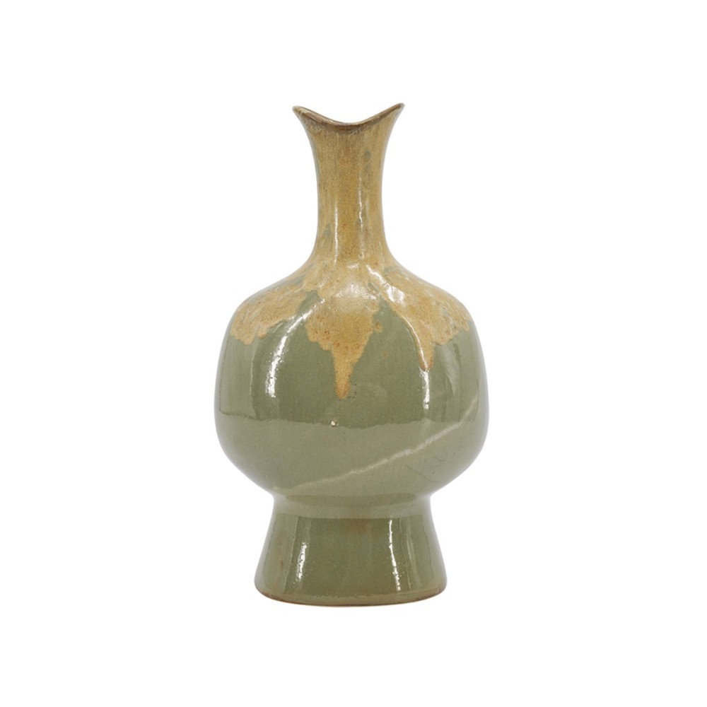 Artekko Glazed Πράσινο Κεραμικό Διακοσμητικό Βάζο (14x11.5x27.5)cm