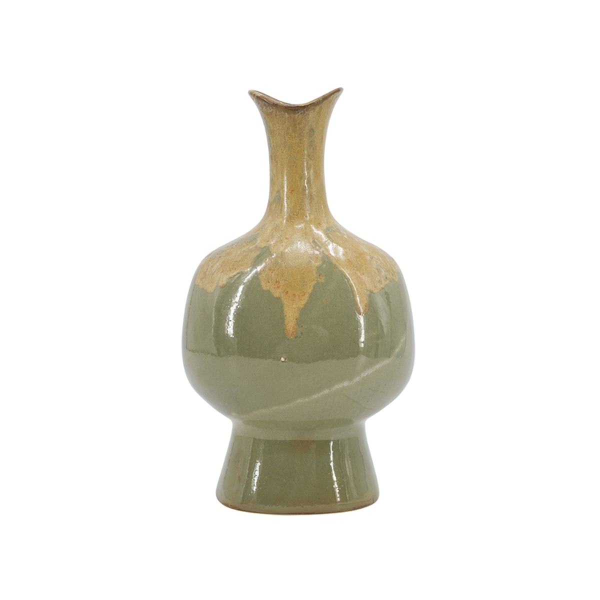 Artekko Glazed Πράσινο Κεραμικό Διακοσμητικό Βάζο (14x11.5x27.5)cm