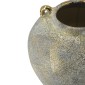 Artekko Candia Γκρι Κεραμικό Βάζο με Χρυσές Λεπτομέρειες (23.5x23.5x20)cm
