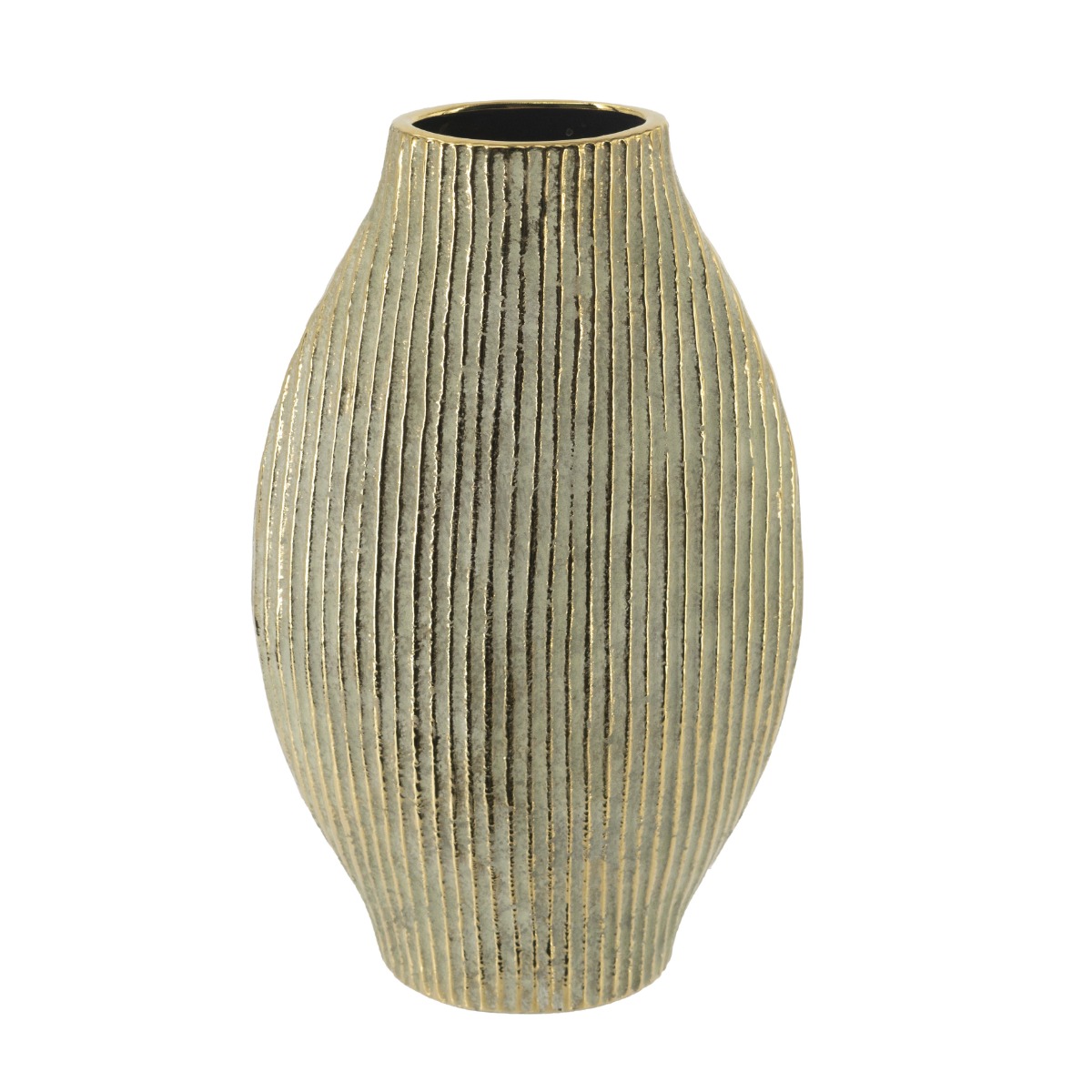 Artekko Candia Χρυσό Κεραμικό Βάζο (28x9.5x44.5)cm