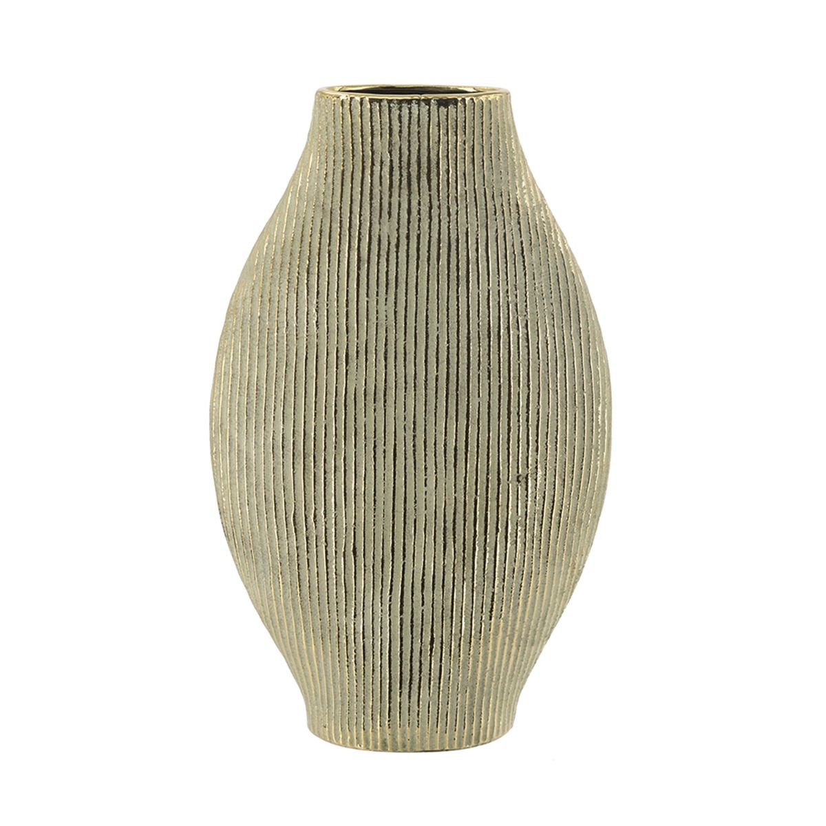 Artekko Candia Χρυσό Κεραμικό Βάζο (28x9.5x44.5)cm
