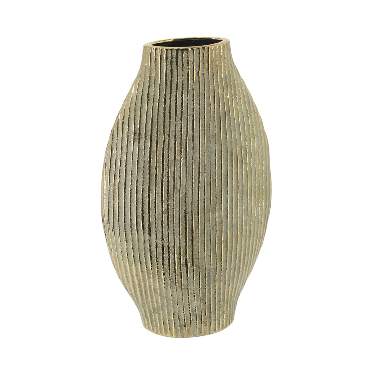 Artekko Candia Χρυσό Κεραμικό Βάζο (28x9.5x44.5)cm