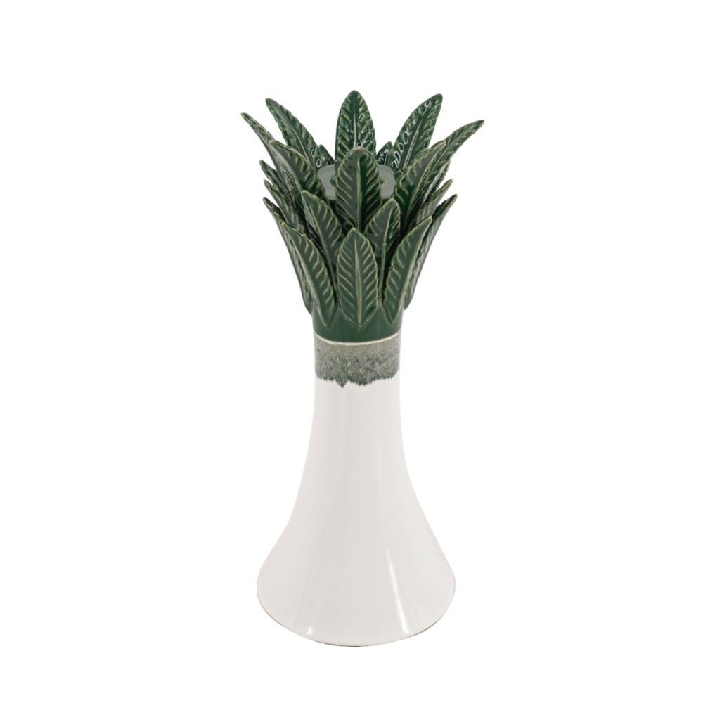 Artekko Glazed Πράσινο Κεραμικό Κηροπήγιο (15.5x15.5x37)cm