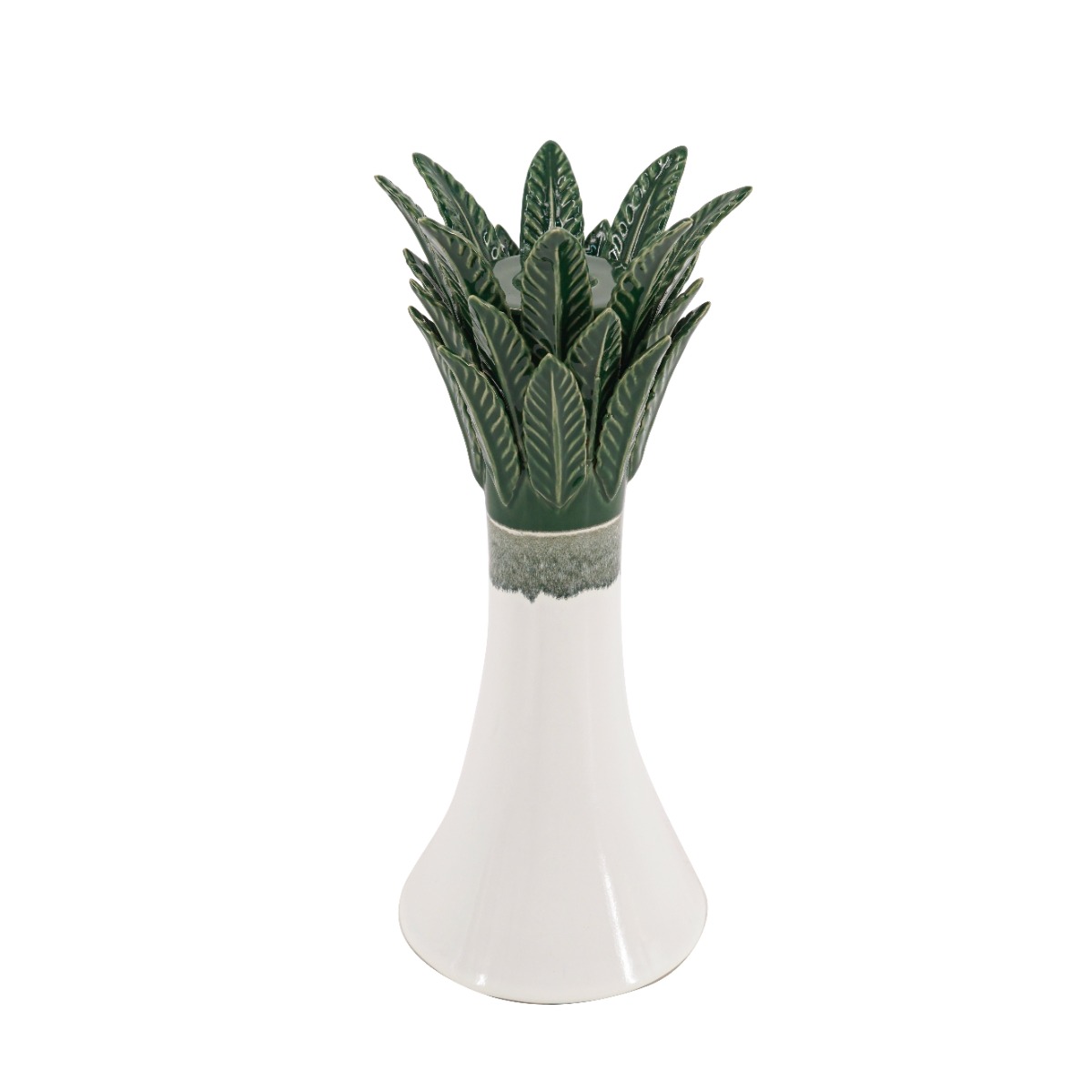 Artekko Glazed Πράσινο Κεραμικό Κηροπήγιο (15.5x15.5x37)cm