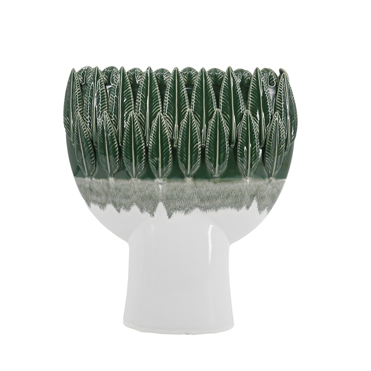 Artekko Glazed Πράσινο Κεραμικό Βάζο (33x12.7x25.4)cm