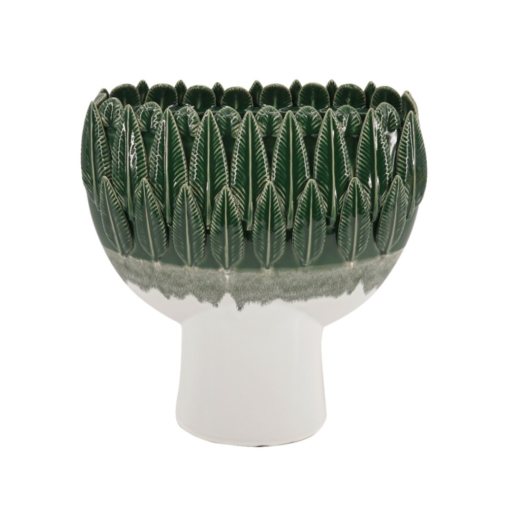 Artekko Glazed Πράσινο Κεραμικό Βάζο (33x12.7x25.4)cm