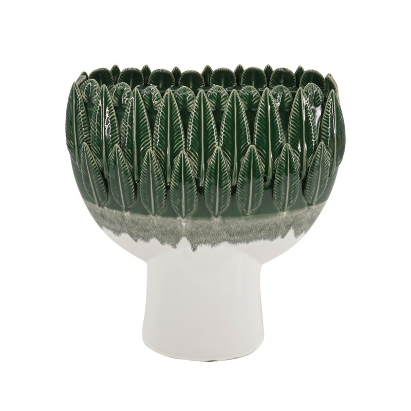 Artekko Glazed Πράσινο Κεραμικό Βάζο (33x12.7x25.4)cm