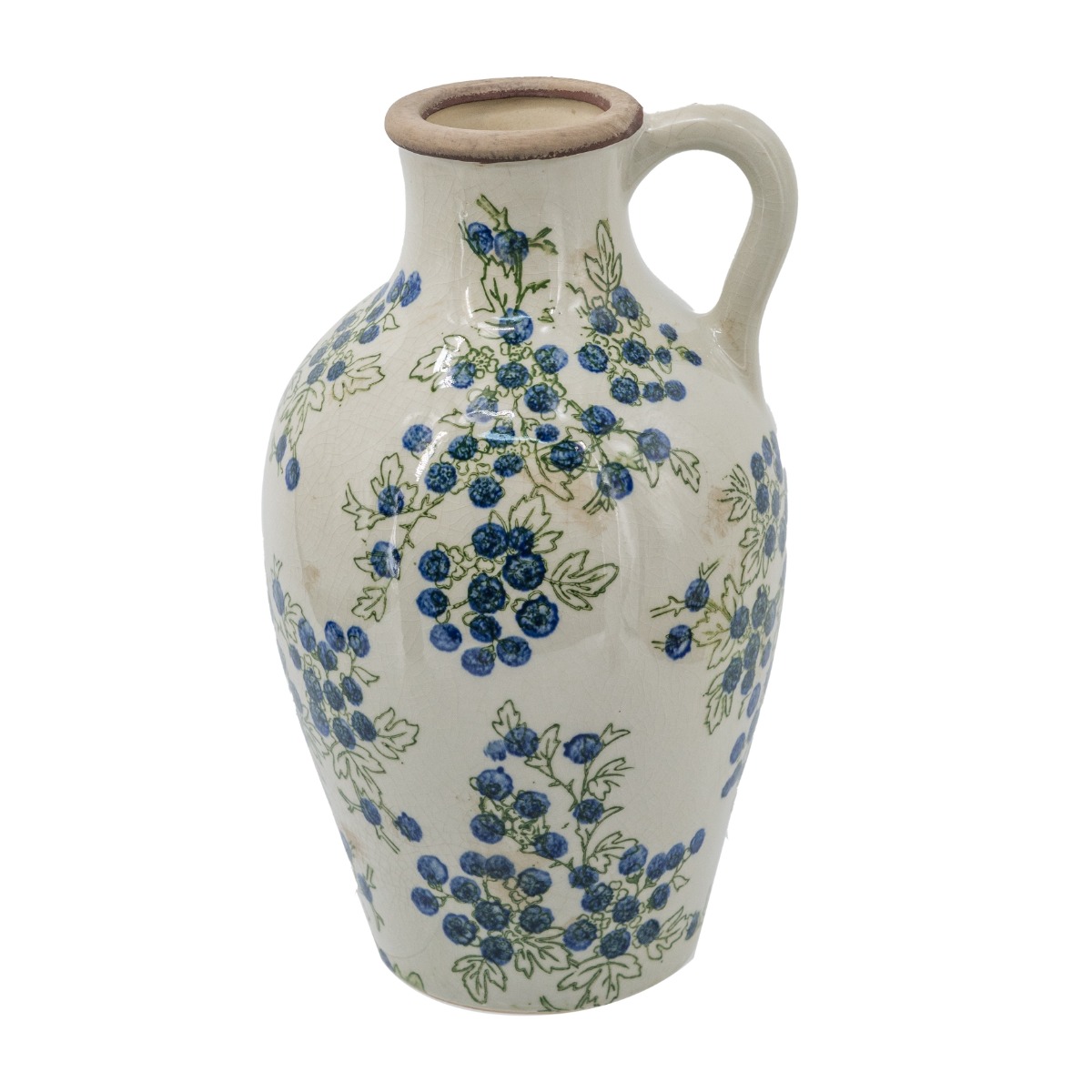 Artekko Aging Μπεζ Κεραμικό  Βάζο με Μούρα (19x18.5x30.5)cm