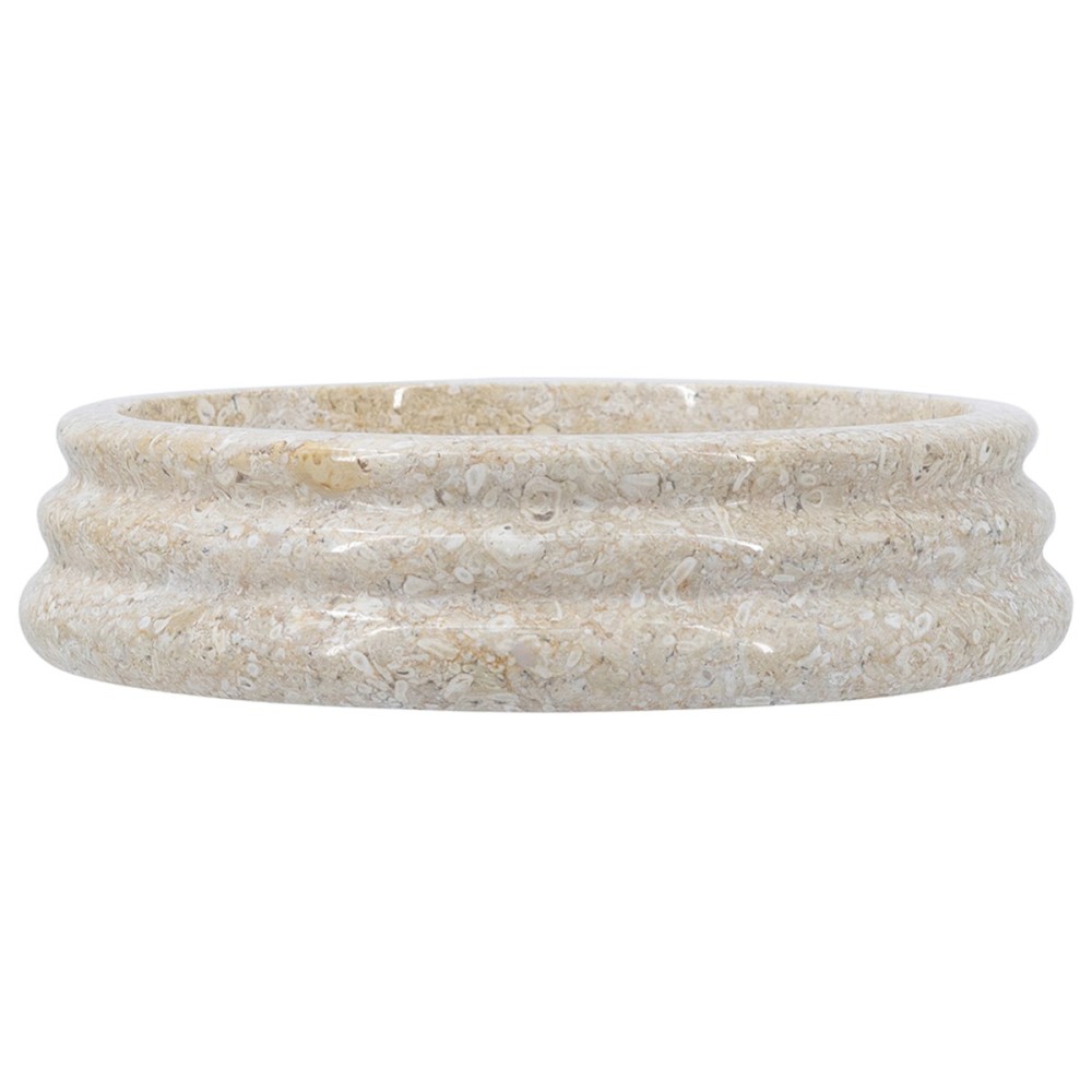 Artekko Marble Μπεζ Μαρμάρινο Μπολ (22x22x5)cm