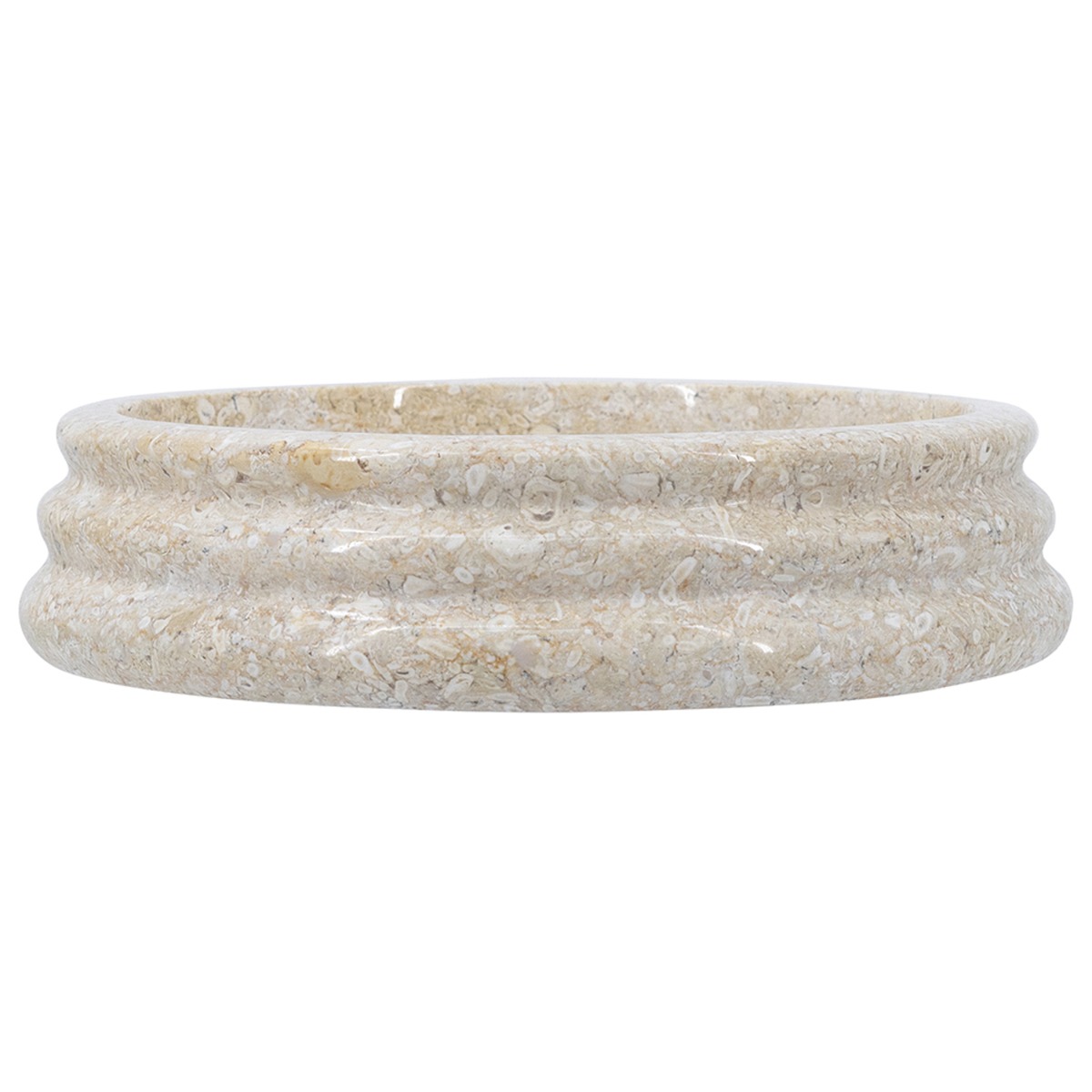 Artekko Marble Μπεζ Μαρμάρινο Μπολ (22x22x5)cm