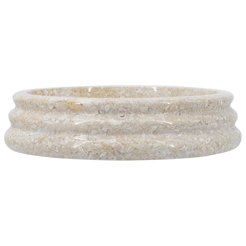 Artekko Marble Μπεζ Μαρμάρινο Μπολ (22x22x5)cm