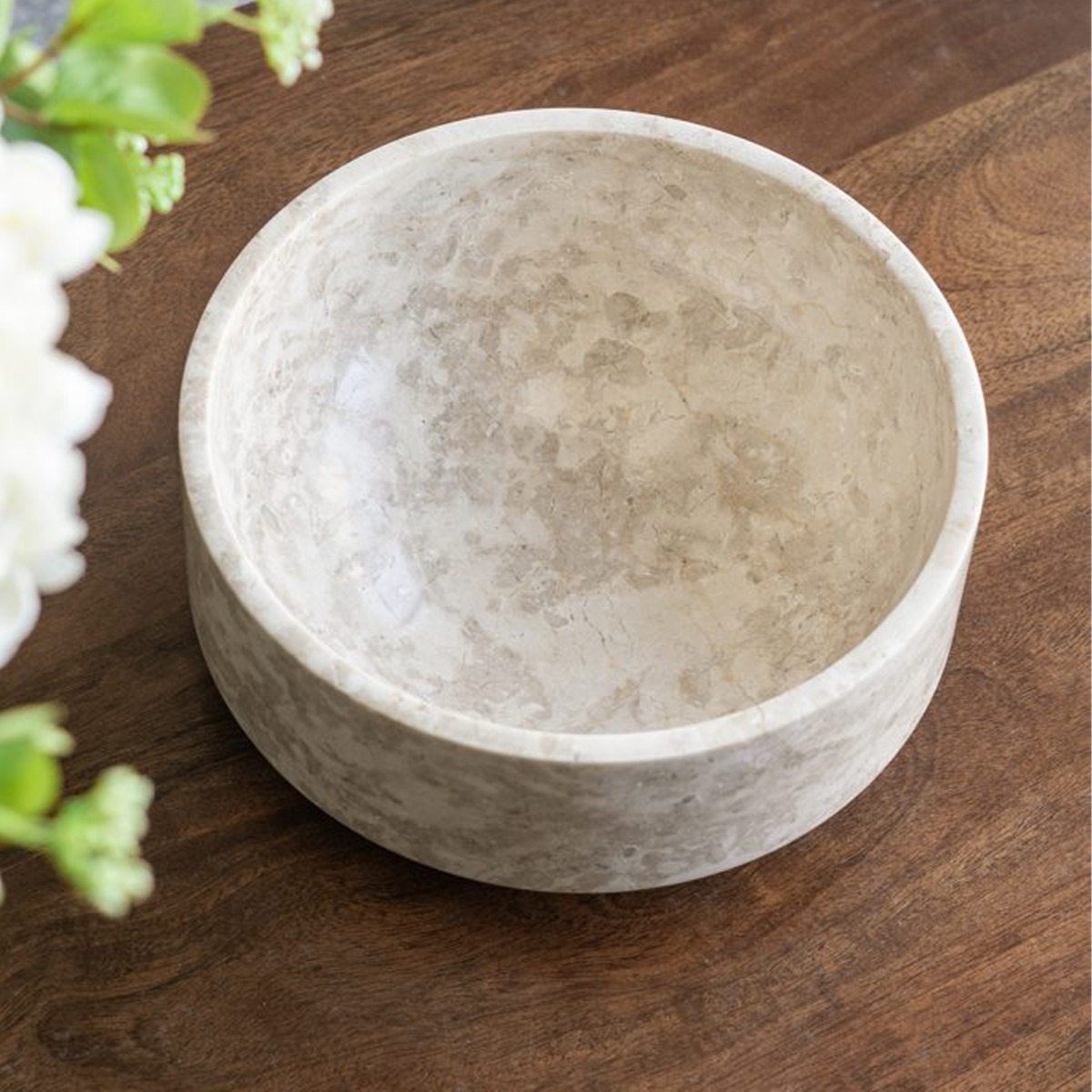 Artekko Marble Μπεζ Μαρμάρινο Μπολ (24x24x11)cm