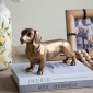 Artekko Animal Μπρονζέ Επιτραπέζιος Διακοσμητικός Σκύλος από Ρητίνη (29x8.5x16.8)cm