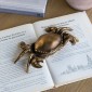 Artekko Animal Μπρονζέ Επιτραπέζιο Διακοσμητικό Καβούρι με Αποθηκευτικό Χώρο από Ρητίνη (24.5x15x7.5)cm
