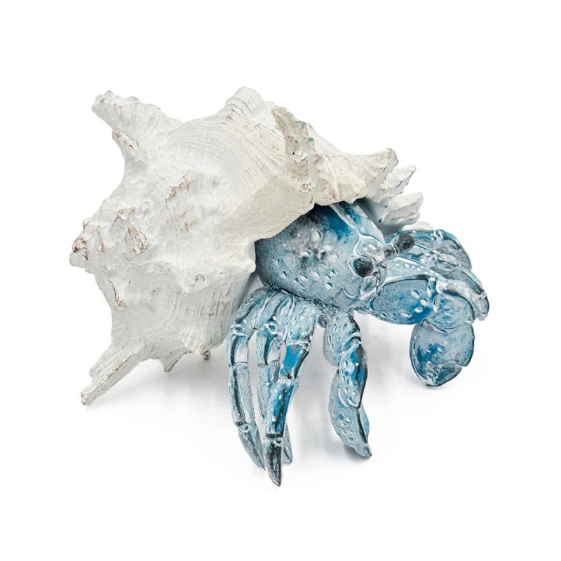Artekko Animal Μπλε Επιτραπέζιο Διακοσμητικό Καβούρι σε Λευκό Κοχύλι από Ρητίνη (18.5x18x14.5)cm