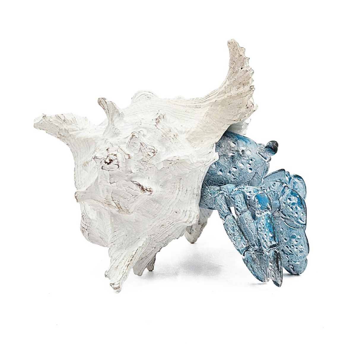 Artekko Animal Μπλε Επιτραπέζιο Διακοσμητικό Καβούρι σε Λευκό Κοχύλι από Ρητίνη (18.5x18x14.5)cm