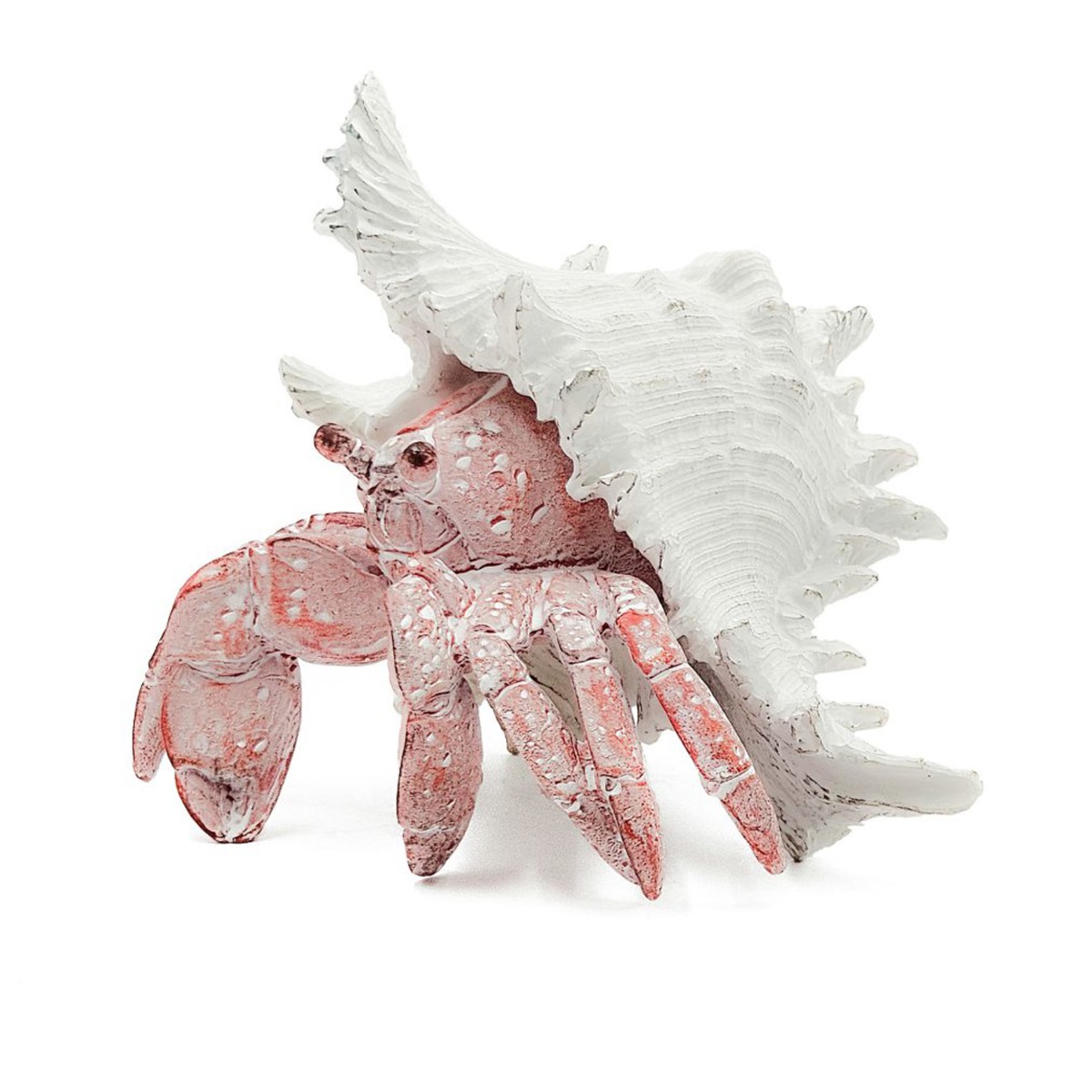 Artekko Animal Κόκκινο Επιτραπέζιο Διακοσμητικό Καβούρι σε Λευκό Κοχύλι από Ρητίνη (18.5x18x14.5)cm