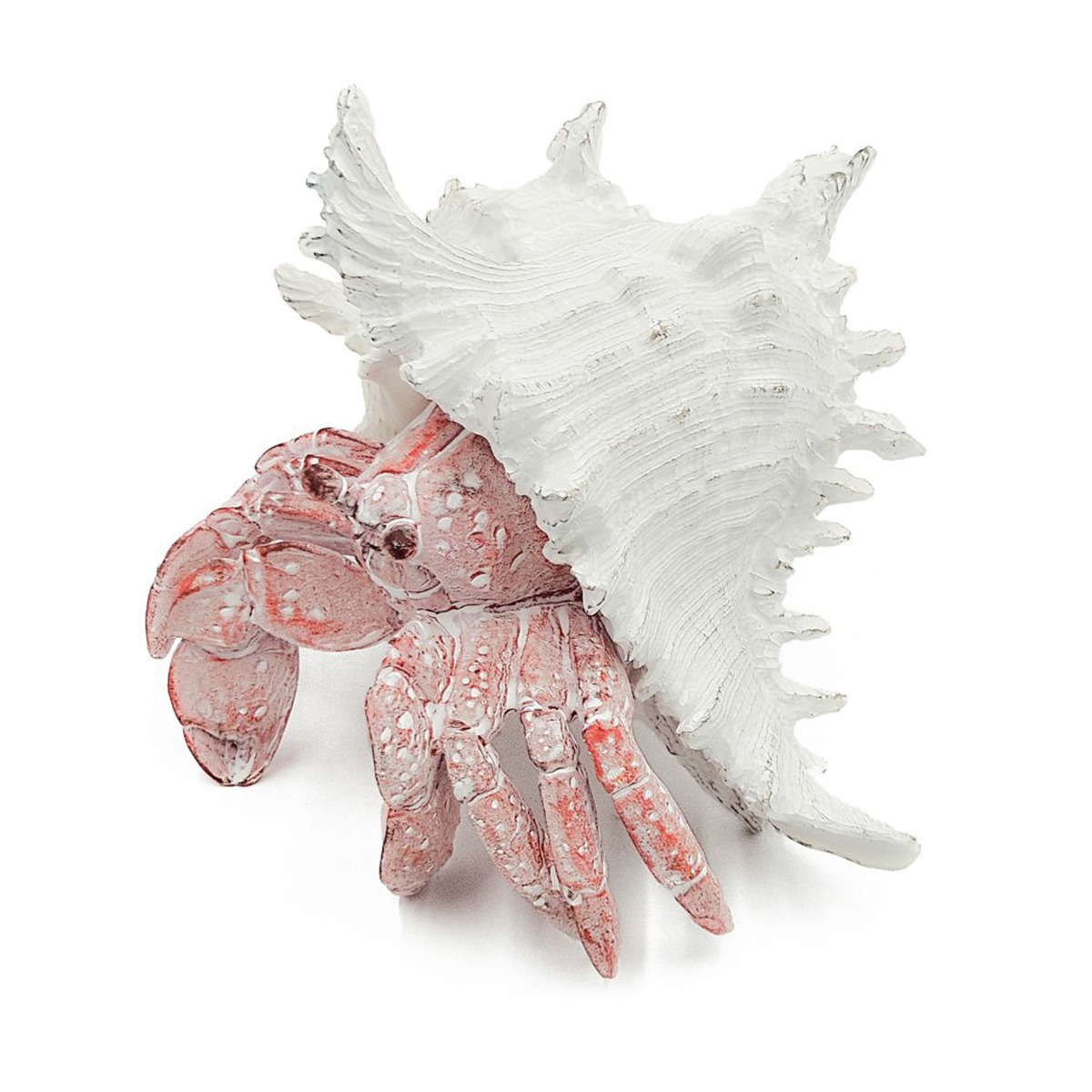 Artekko Animal Κόκκινο Επιτραπέζιο Διακοσμητικό Καβούρι σε Λευκό Κοχύλι από Ρητίνη (18.5x18x14.5)cm