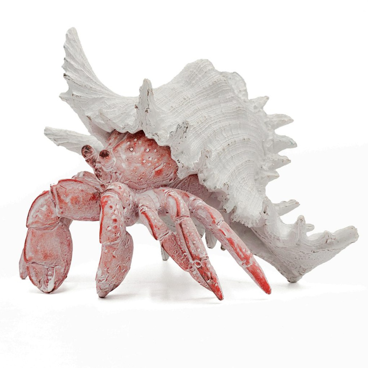 Artekko Animal Κόκκινο Επιτραπέζιο Διακοσμητικό Καβούρι σε Λευκό Κοχύλι από Ρητίνη (23.5x23.5x17.8)cm