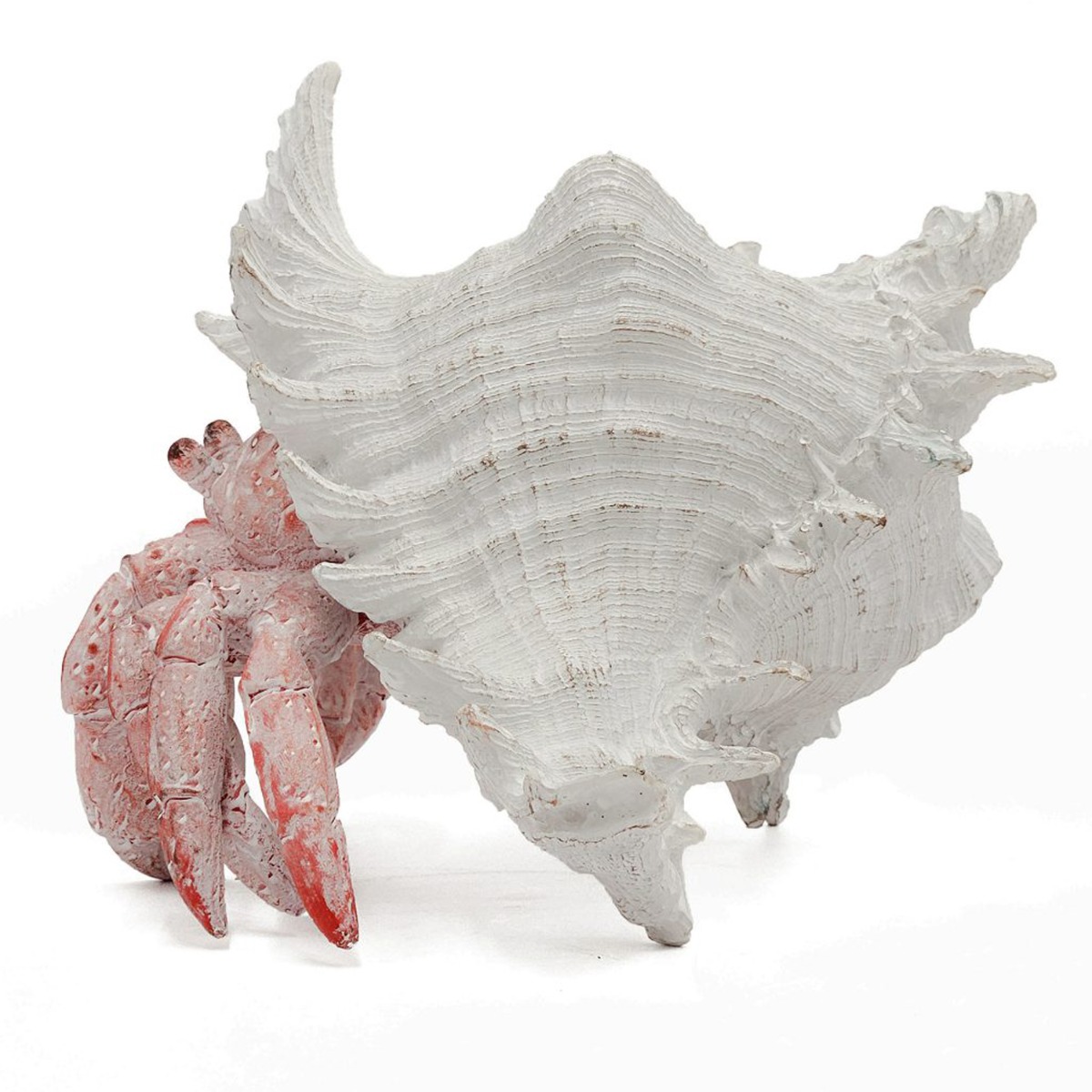 Artekko Animal Κόκκινο Επιτραπέζιο Διακοσμητικό Καβούρι σε Λευκό Κοχύλι από Ρητίνη (23.5x23.5x17.8)cm