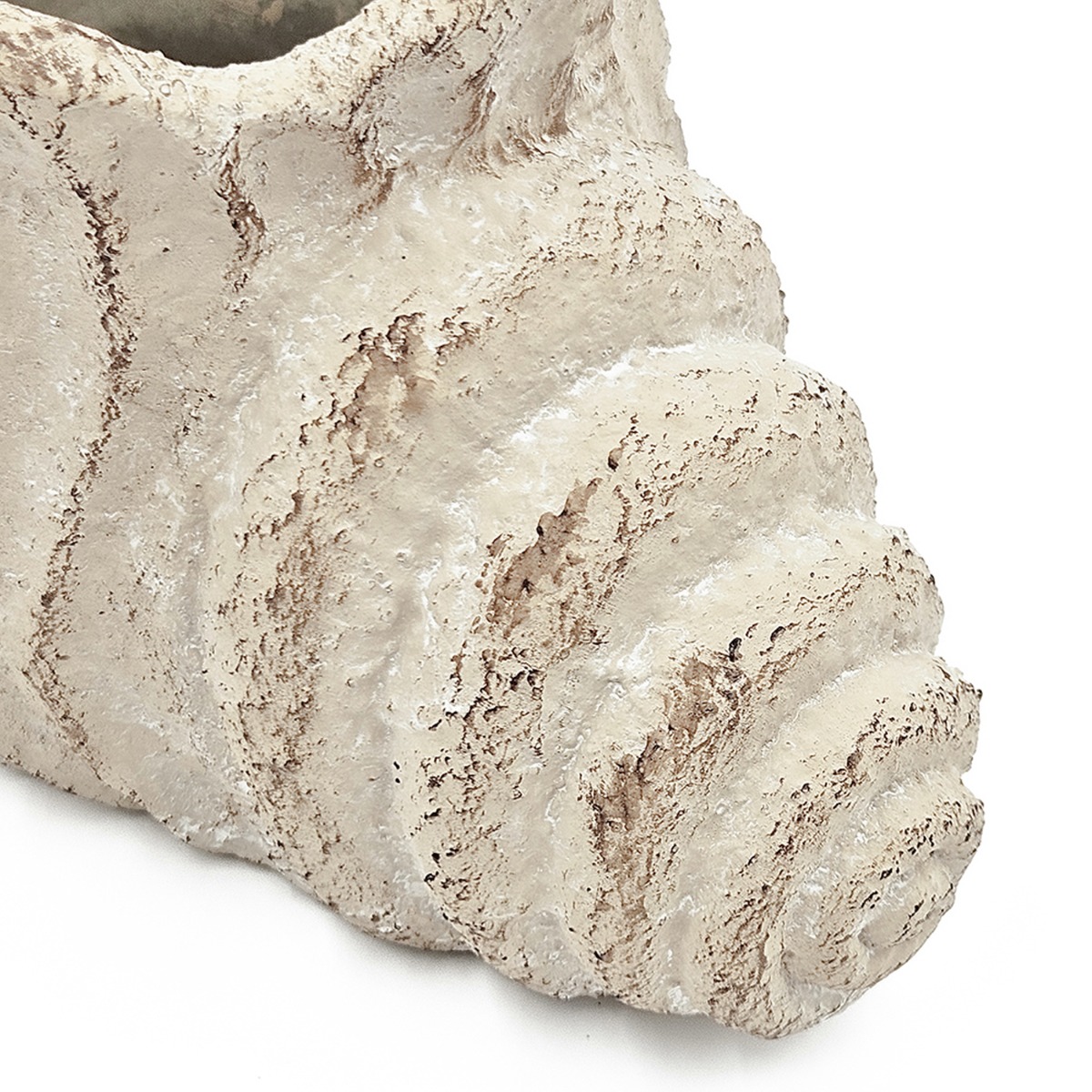 Artekko Cement Μπεζ Τσιμεντένιο Διακοσμητικό Δοχείο Κασπώ (23x14x14.5)cm