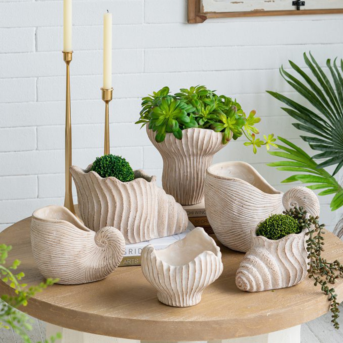 Artekko Cement Μπεζ Τσιμεντένιο Διακοσμητικό Δοχείο Κασπώ (19x18.5x14)cm