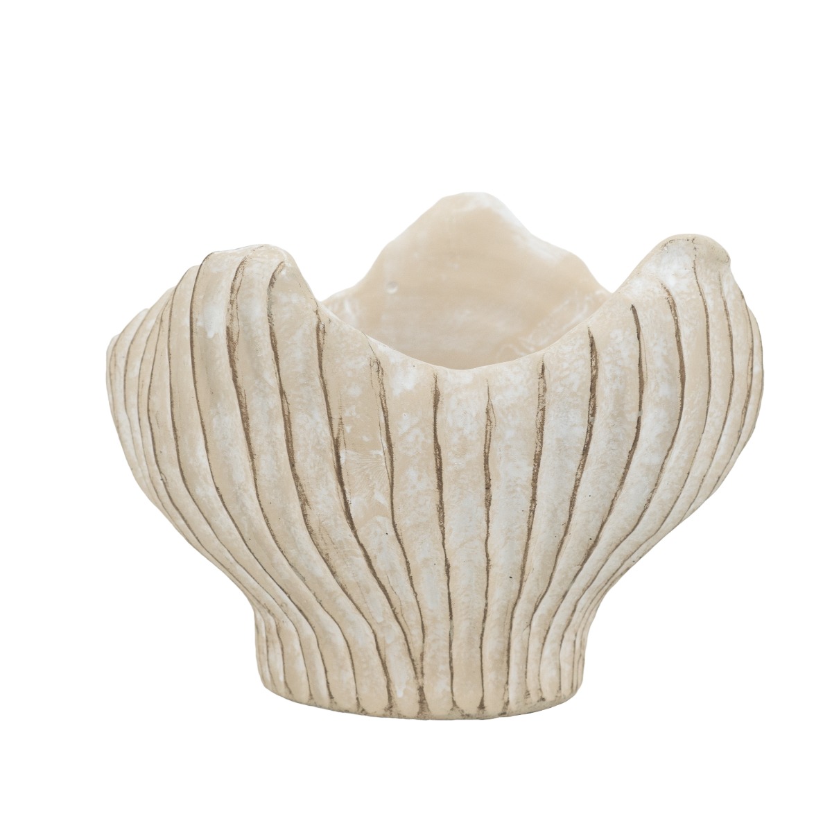 Artekko Cement Μπεζ Τσιμεντένιο Διακοσμητικό Δοχείο Κασπώ (19x18.5x14)cm