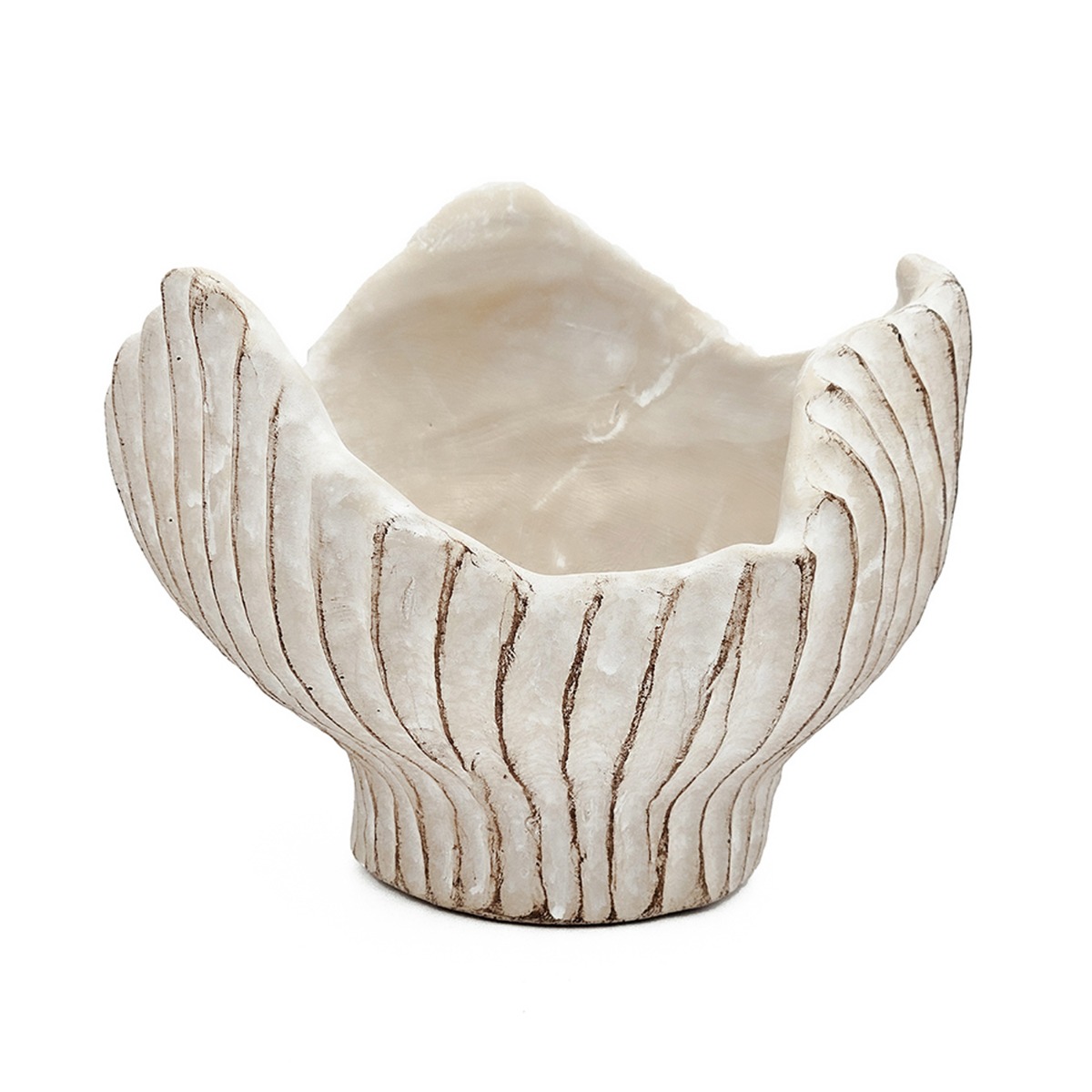 Artekko Cement Μπεζ Τσιμεντένιο Διακοσμητικό Δοχείο Κασπώ (19x18.5x14)cm