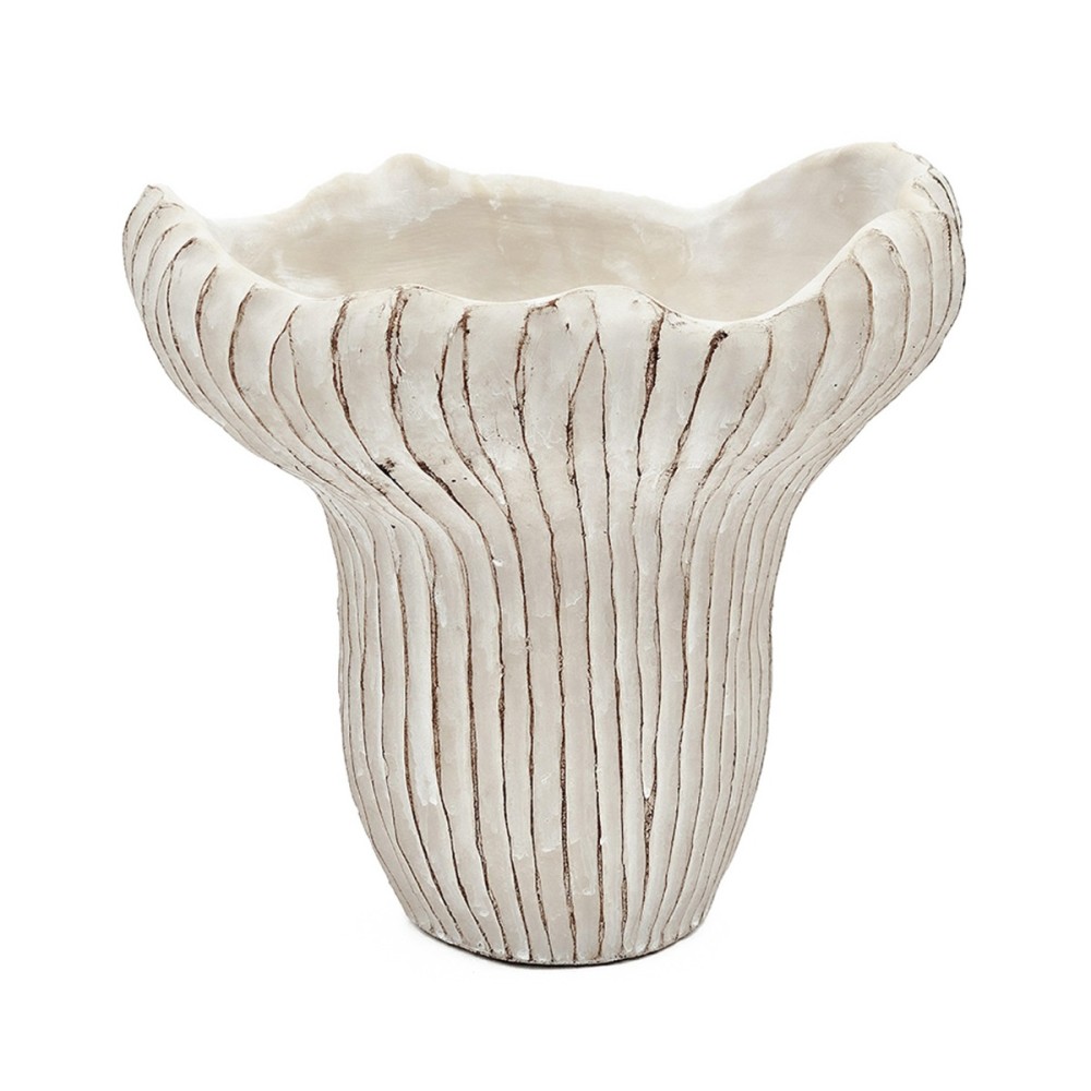 Artekko Cement Μπεζ Τσιμεντένιο Διακοσμητικό Δοχείο Κασπώ (23.5x22.5x22)cm