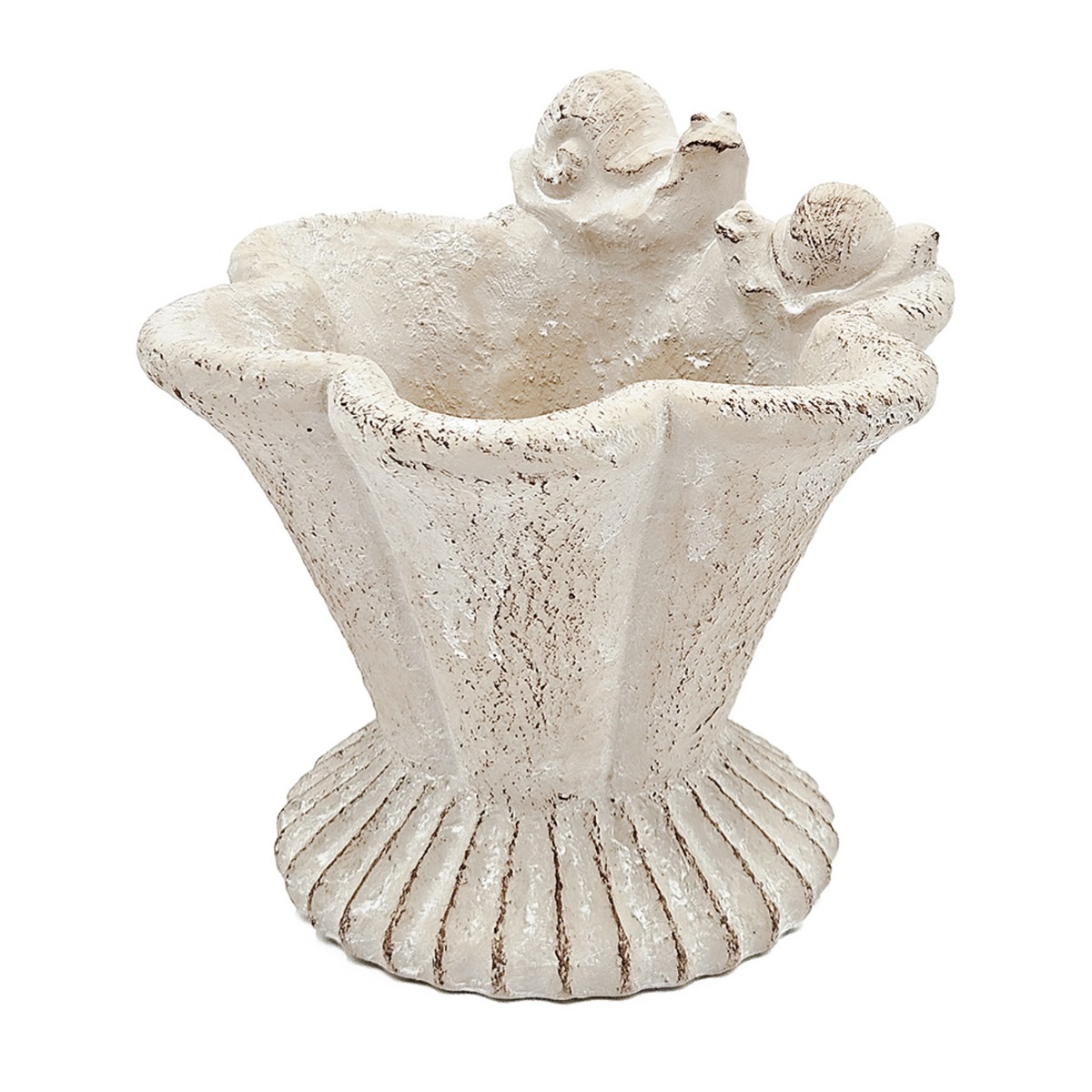 Artekko Cement Μπεζ Τσιμεντένιο Διακοσμητικό Δοχείο Κασπώ (25.5x24x22.5)cm