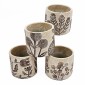 Artekko Cement Μπεζ Τσιμεντένια Διακοσμητικά Κασπώ με Σχέδια (11x11x10)cm 4pcs
