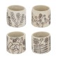 Artekko Cement Μπεζ Τσιμεντένια Διακοσμητικά Κασπώ με Σχέδια (11x11x10)cm 4pcs