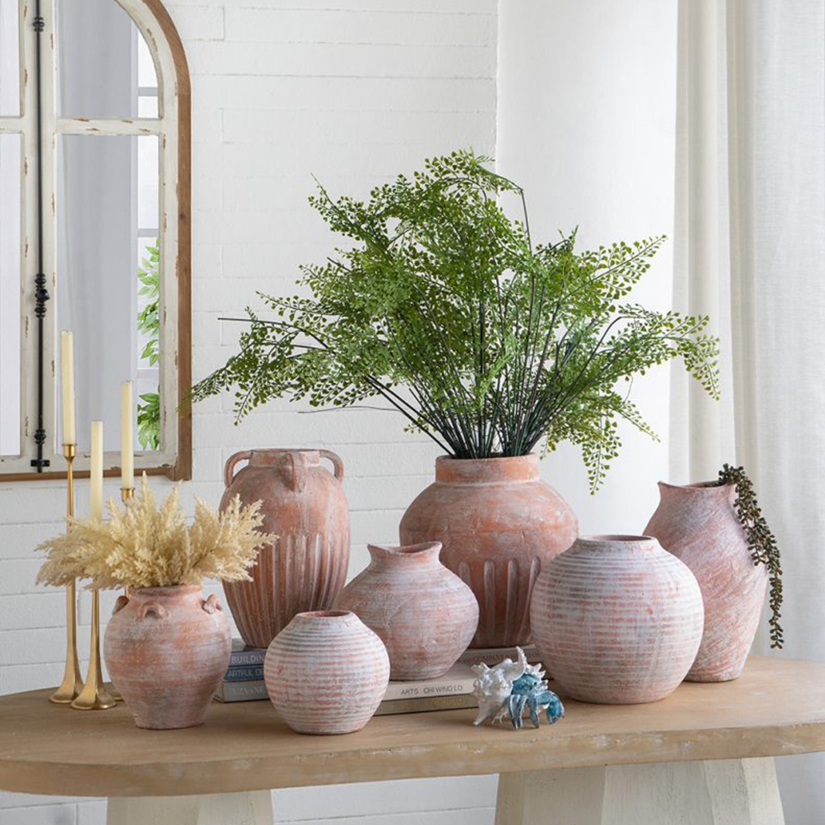 Artekko Candia Βάζο από Τερακότα (25.5x25.5x36)cm