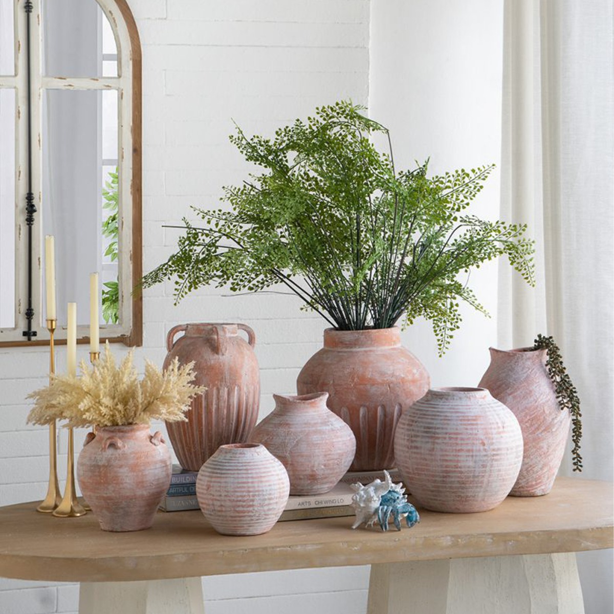 Artekko Candia Βάζο από Τερακότα (34.5x34.5x36.5)cm