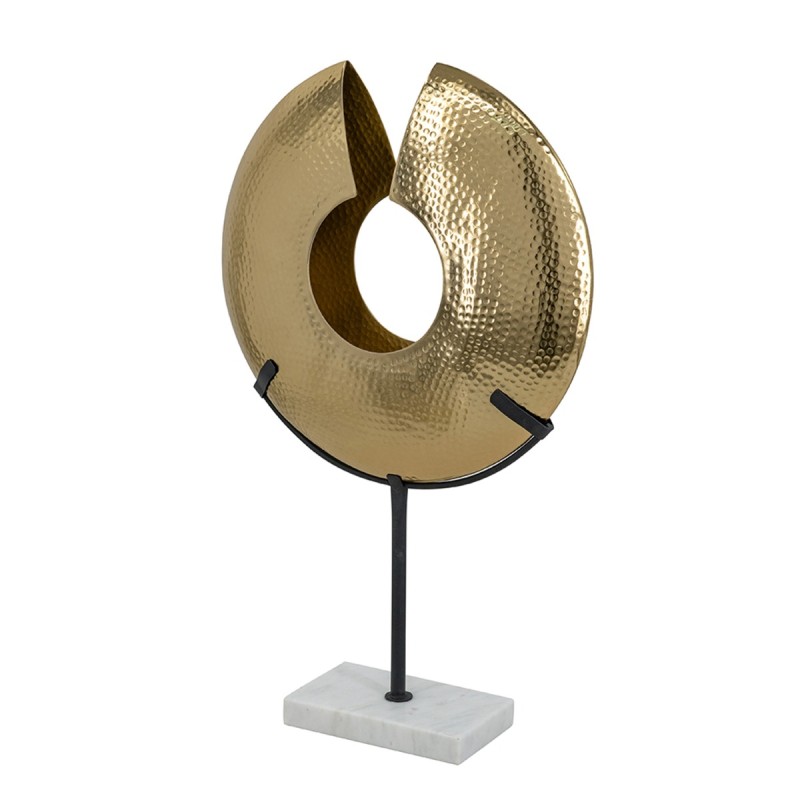 Artekko Zuccal Χρυσό Μεταλλικό Επιτραπέζιο Διακοσμητικό σε Λευκή Μαρμάρινη Βάση (35x10x59)cm