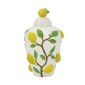 Artekko Lemon Εκρού Κεραμικό Βάζο Δοχείο με Καπάκι και Λεμόνια (22x22x37.5)cm