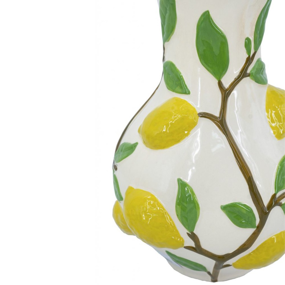 Artekko Lemon Εκρού Κεραμικό Βάζο με Λεμόνια (22.7x22.7x34.5)cm