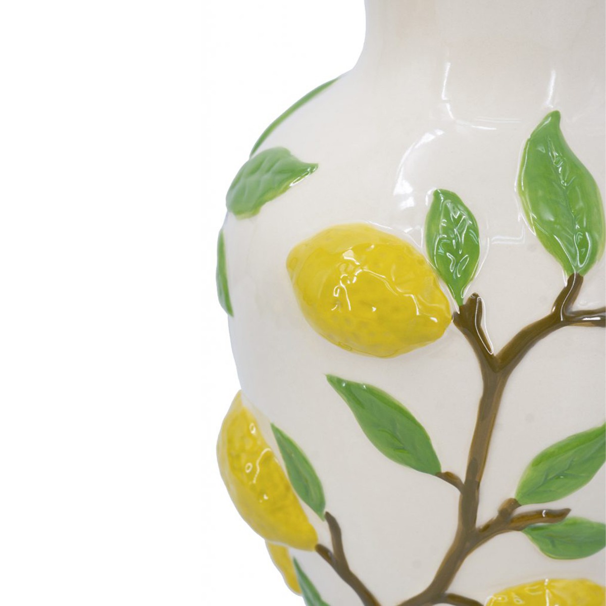 Artekko Lemon Εκρού Κεραμικό Βάζο με Λεμόνια (22.8x22.8x32)cm