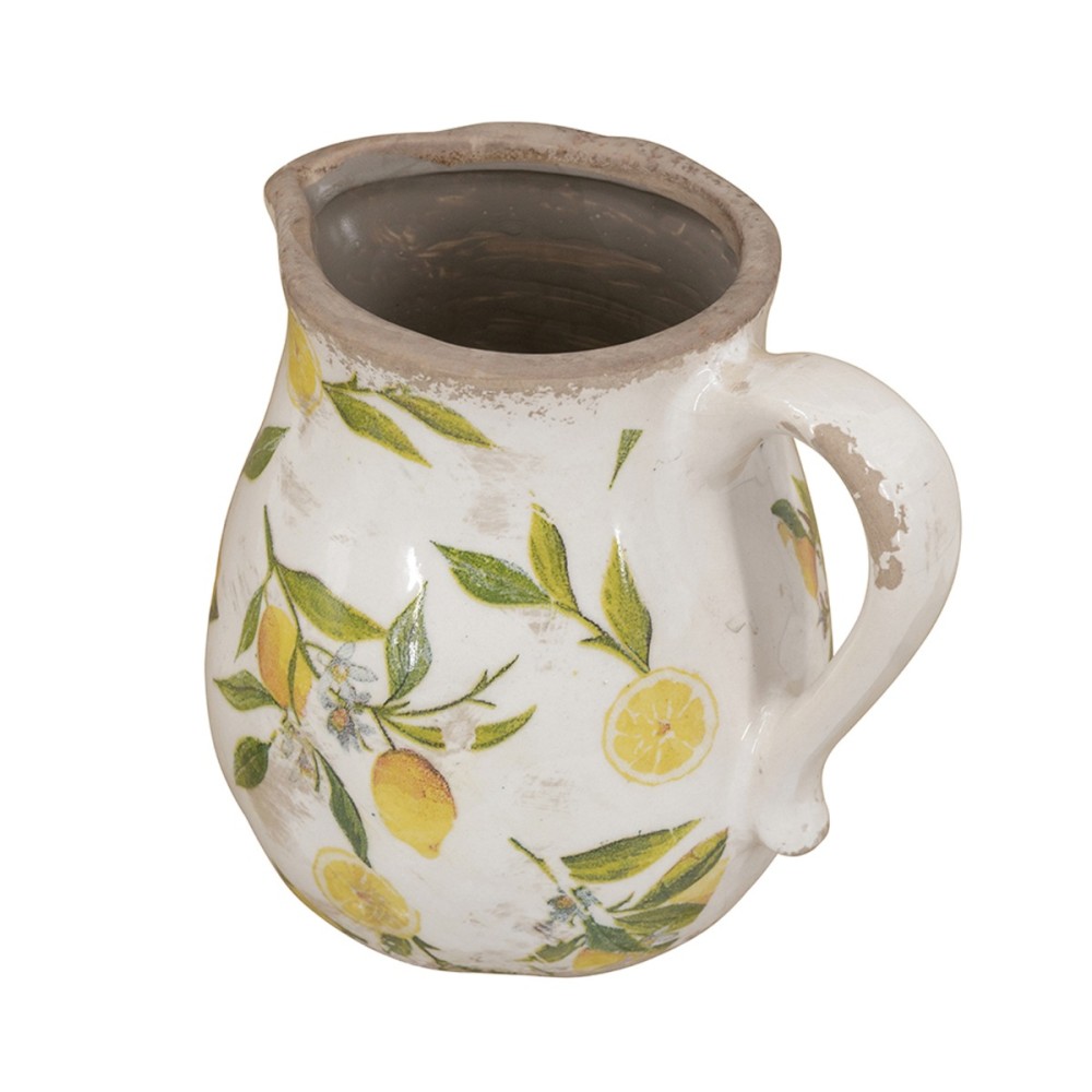 Artekko Lemon Λευκή Κεραμική Διακοσμητική Κανάτα με Λεμόνια (16x13x15.5)cm