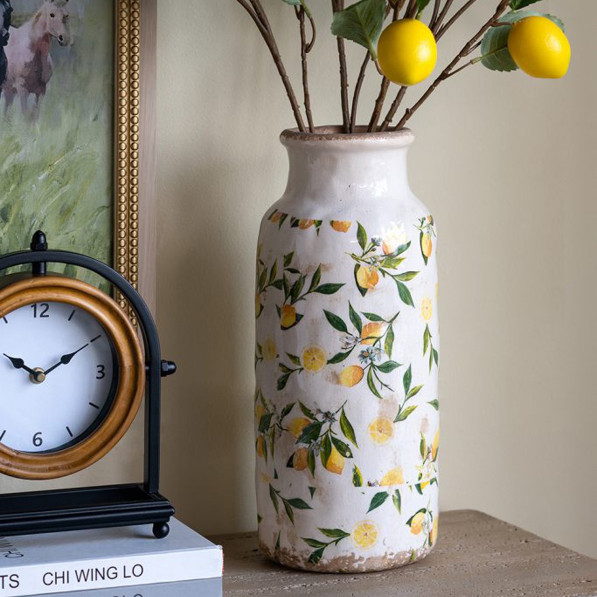 Artekko Lemon Λευκό Κεραμικά Βάζο με Λεμόνια (30x14.5x14.5)cm Artekko Lemon Λευκό Κεραμικά Βάζο με Λεμόνια (30x14.5x14.5)cm