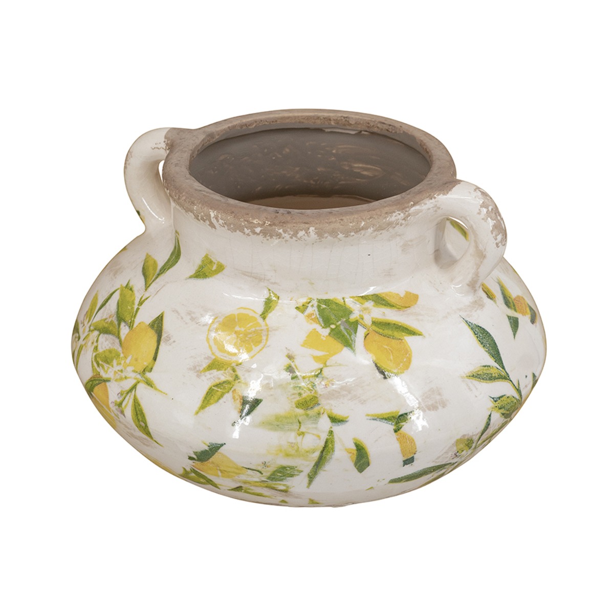 Artekko Lemon Λευκό Κεραμικό Βάζο με Λεμόνια (13.2x20.5x20.5)cm