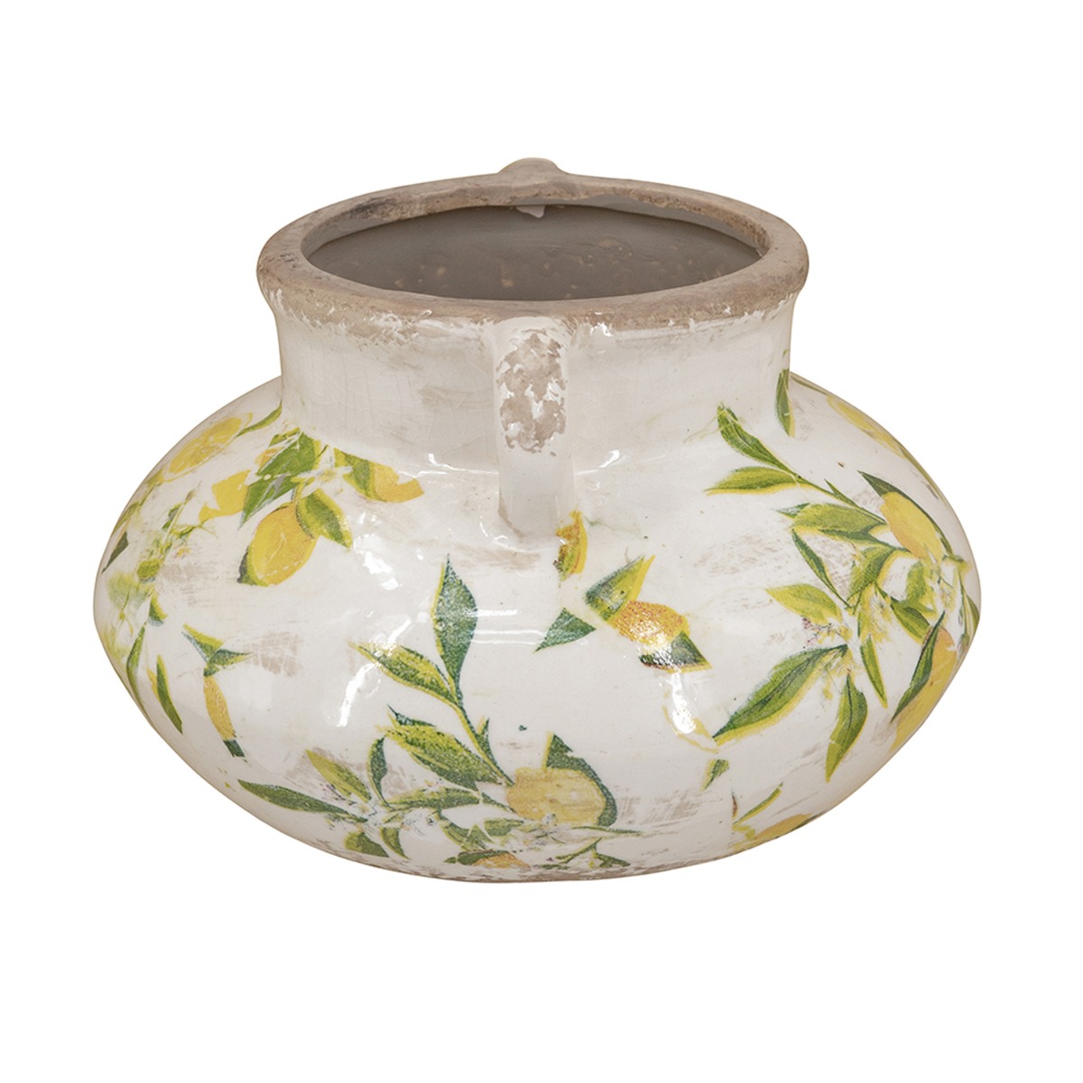 Artekko Lemon Λευκό Κεραμικό Βάζο με Λεμόνια (13.2x20.5x20.5)cm