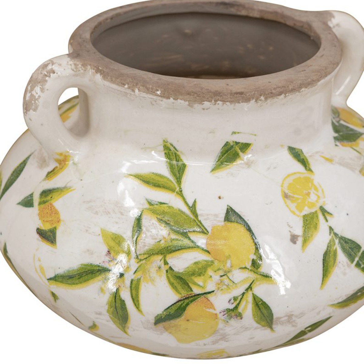 Artekko Lemon Λευκό Κεραμικό Βάζο με Λεμόνια (13.2x20.5x20.5)cm